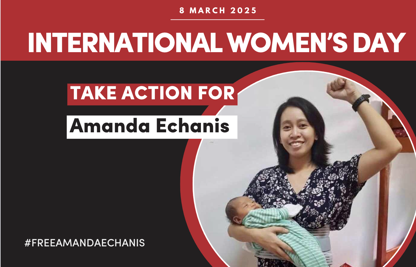 March 2025, International Women's Day Take Action for Amanda Echanis, Phillipines